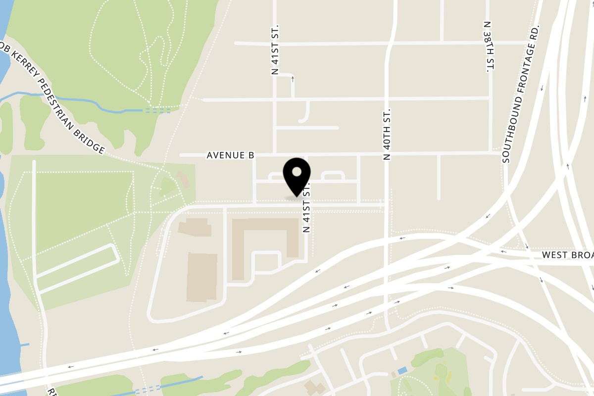 Map showing the location of Mercy Thai Restaurant on 4104 Rivers Edge Pkwy Suite 109 in Council Bluffs
